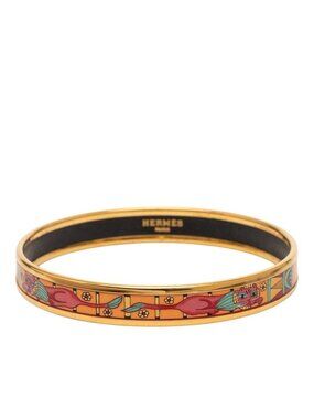 Hermes Enamel PM Cloisonne Bangle Gold Plated 1- Bracelet